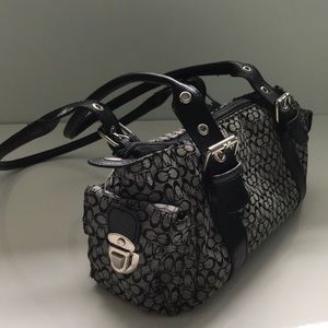 90s black and grey logo shoulder bag